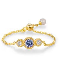 Azura Jewelry New York - Birthstone Chain Ring Vermeil - Lyst