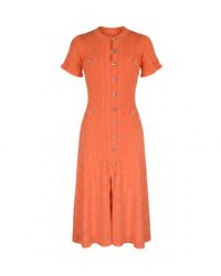 Modenaire - Button Front Knit Midi Dress - Lyst