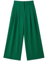 Louche - Tyler Fine Twill Pleat Front Wide Leg Trouser - Lyst