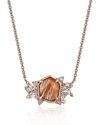 Reis Jewellery - Rose Arte Quartz Diamond Rose Necklace - Lyst