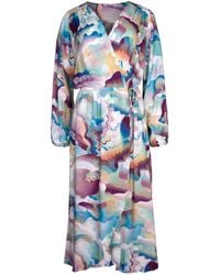 Oh!Zuza - Neutrals Echo Lightweight Midi Wrap Dress With Pockets - Lyst