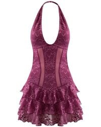 OW Collection - Eleanor Lace Mini Dress - Lyst