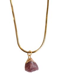 Ziolla Designs - Rose Quartz Pendant Necklace January Birthstone - Lyst