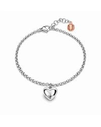 Unaloe - Sterling Heart Charm Chain Bracelet For – Elegant Minimal Jewelry, Love Symbol - Lyst