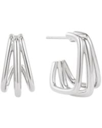 Vanhi - Esther Square Hoop Stud Earrings - Lyst