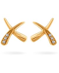 Lucy Quartermaine - Solid Bliss Studs With Graded Diamonds - Lyst