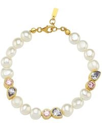 LINYA JEWELLERY - Diana Colorful Stone Pearl Bracelet - Lyst