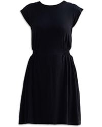 REISTOR - Short Dress With Smocking Side Detail - Lyst