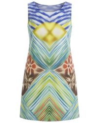 Conquista - Vibrant Geometric Print A-Line Dress - Lyst