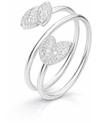 Gold & Honey - Cz Leaf Wrap Around Ring - Lyst