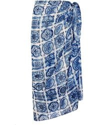 Nur Karaata - Dianella Bleu Blanc Pareo - Lyst