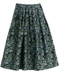 Louche - Pasadena Blossom Jacquard Midi Skirt - Lyst