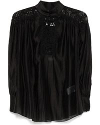 Nissa - Lace-Insert Lyocell Top - Lyst