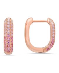 Kylie Harper - Ombre Pave Hoop Earrings - Lyst