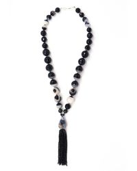 Shar Oke - Clear Quartz & Agate, Cubic Zirconia & Spinel Tassel Beaded Necklace - Lyst