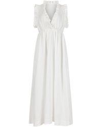 Clothes by Locker Room - Ruffled Cotton-Blend Maxi Dress - Lyst