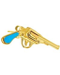 True Rocks - Enamel & 18Kt Plated Retro Pistol Stud - Lyst