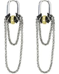 Kirei - Fall Stainless Steel Chain Drop Hoop Earrings - Lyst