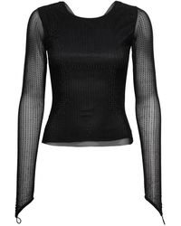 OW Collection - Mesha Open Back Rhinestone Blouse - Lyst