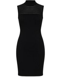 Conquista - Sheer Detail Stretch Mini Dress - Lyst
