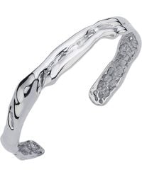 LINYA JEWELLERY - Medusa Amorf Thin Cuff Bracelet - Lyst