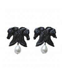 Silver & Elegant Co. - The Majorca Pearl Equestrian Studs - Lyst