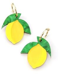 By Chavelli - Sicilian Lemon Dangly Hoop Earrings - Lyst