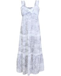 Luna Luz - Rebecca Toile Cotton Bra-Cup Maxi Nightdress - Lyst