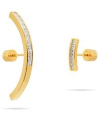 Meulien - Arc Pave Cz Mismatched Earrings - Lyst