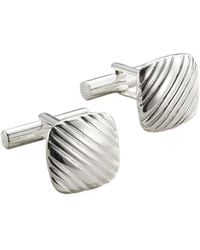 Posh Totty Designs - Ribbed Sterling Square Cufflinks - Lyst