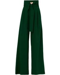 Julia Allert - High Waist Long Wide Leg Trousers – Dark - Lyst