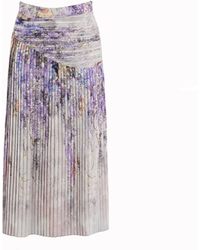 Lalipop Design - Abstract Floral Print Pleated Midi Skirt - Lyst