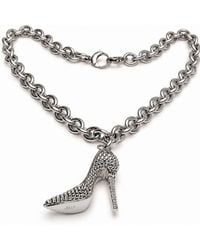 Jagged Halo Jewelry - I'M Bad Stiletto Heel Chunky Chain Necklace Stainless Steel Plated - Lyst