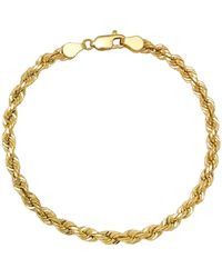 Kylie Harper - 8.5 14K Italian Thick 4.5Mm Diamond-Cut Rope Chain Bracelet - Lyst