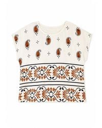 Yumi' - Neutrals Ivory Viscose Paisley Top - Lyst