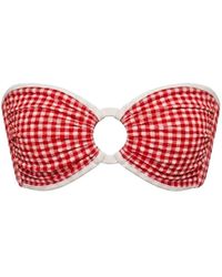 Montce - Micro Gingham Binded Tori Ties Bandeau Bikini Top - Lyst