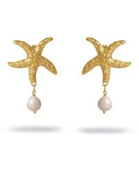 Ebru Jewelry - Ocean Spirit Starfish Pearl Earrings - Lyst
