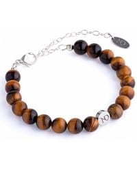 N'damus London - Adjustable Tigers Eye Gemstone Bracelet & Sterling Chain - Lyst