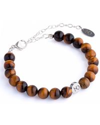 N'damus London - Adjustable Tigers Eye Gemstone Bracelet & Sterling Chain - Lyst