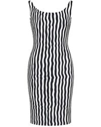 Conquista - Dark & Wavy Stripe Bodycon Dress - Lyst