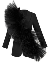 LIA ARAM - Tulle-Adorned Blazer - Lyst