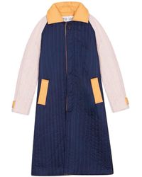 London Atelier Byproduct - Neutrals Patchwork Colour Block Quilt Long Jacket - Lyst