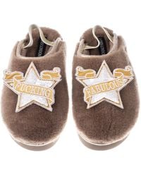 Laines London - Neutrals Flatform Cloud Closed Toe Slippers With Fucking Fabulous Brooches - Lyst