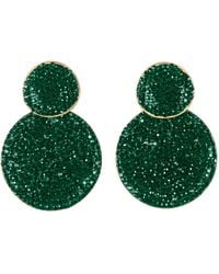 Crystals and Co - Emerald Double Drop Earrings - Lyst