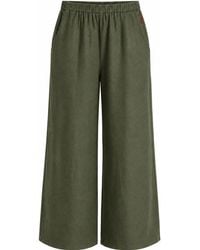 Idyllo - Linen Wide Trousers Pants With Pockets - Lyst
