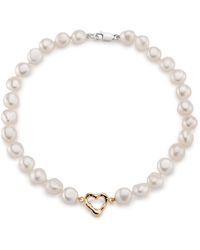 Lulu and Boo Jewellery - Cultured Pearl Choker With Nine Carat Molten Heart - Lyst