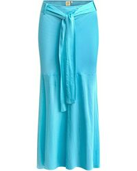 Why Mary - Amorous Aqua Boho Maxi Skirt - Lyst