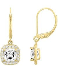 Diamonbliss - Marilyn Monroe Cushion Halo Leverback Earrings - Lyst