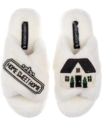 Laines London - Neutrals Classic Laines Slippers With Home Sweet Home Brooches - Lyst