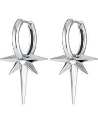 Scream Pretty - Angel Star Charm Hoop Earrings - Lyst